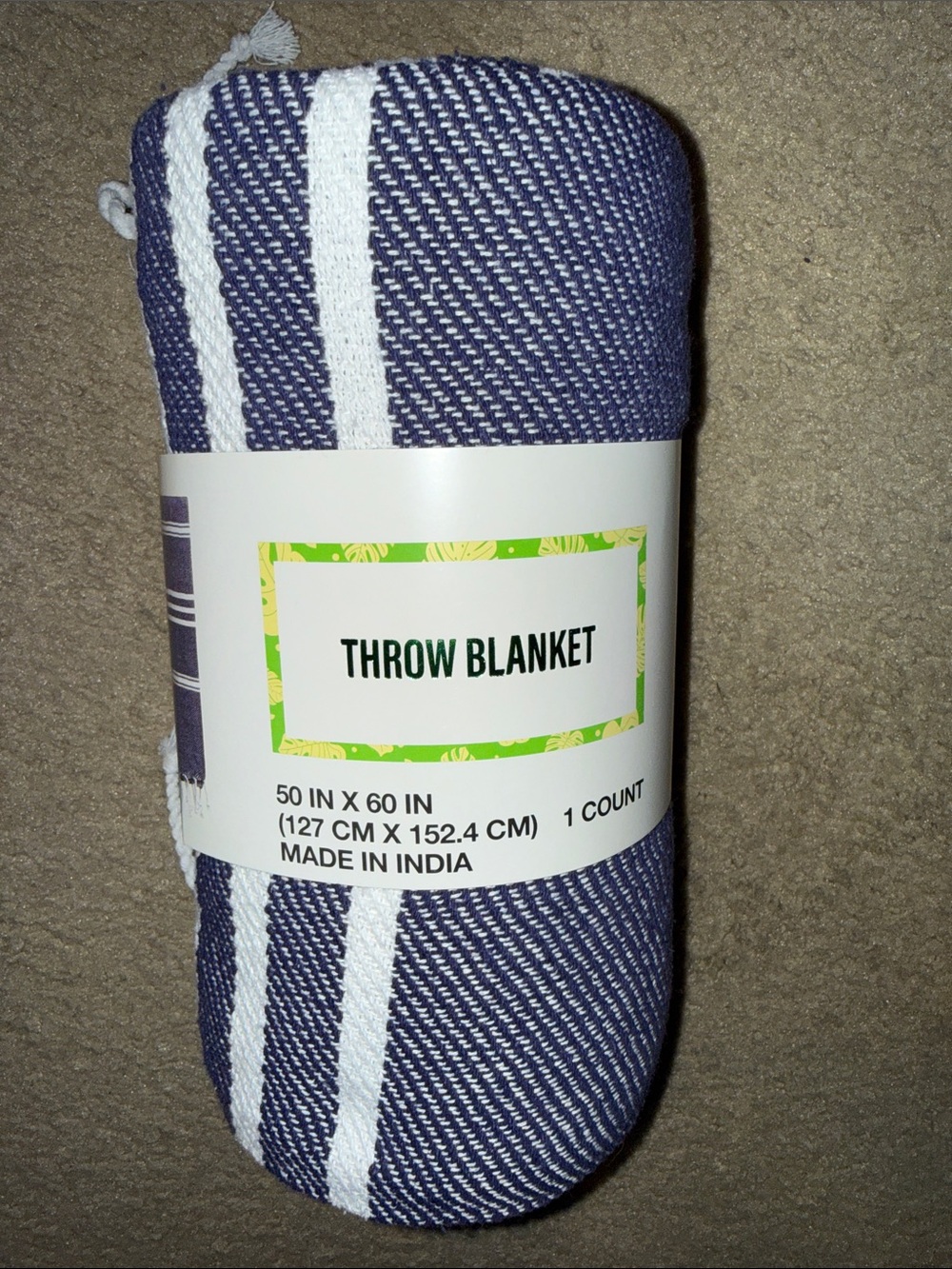 Navy Blue and White Striped Throw Blanket - Classic Cozy Throw